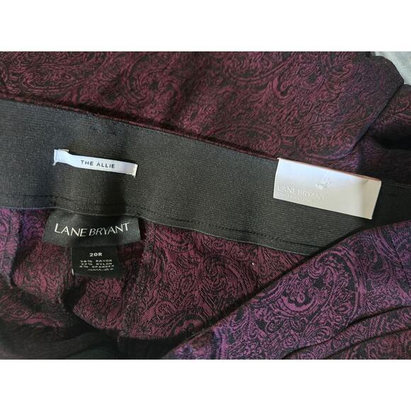 Lane Bryant women's Plus size Burgundy paisley the allie boot cut pants - 20R - Picture 5 of 10